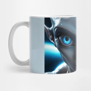 Hybrid Alien Beautiful Girl Gray Mug